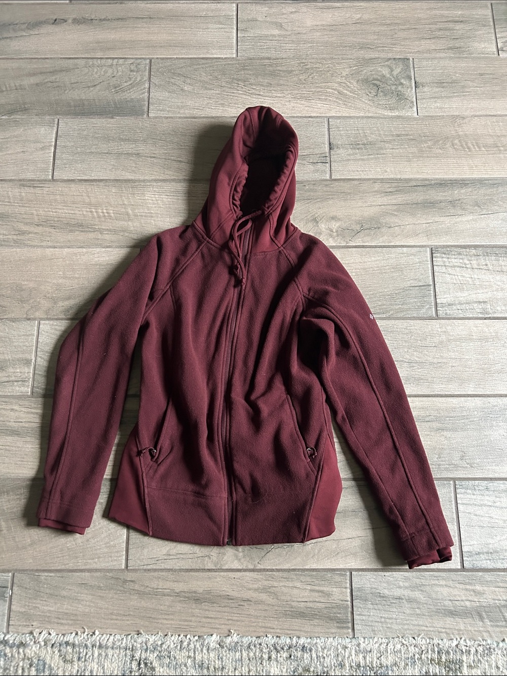 Columbia Women's Maroon Full-Zip Hooded Fleece Jacket